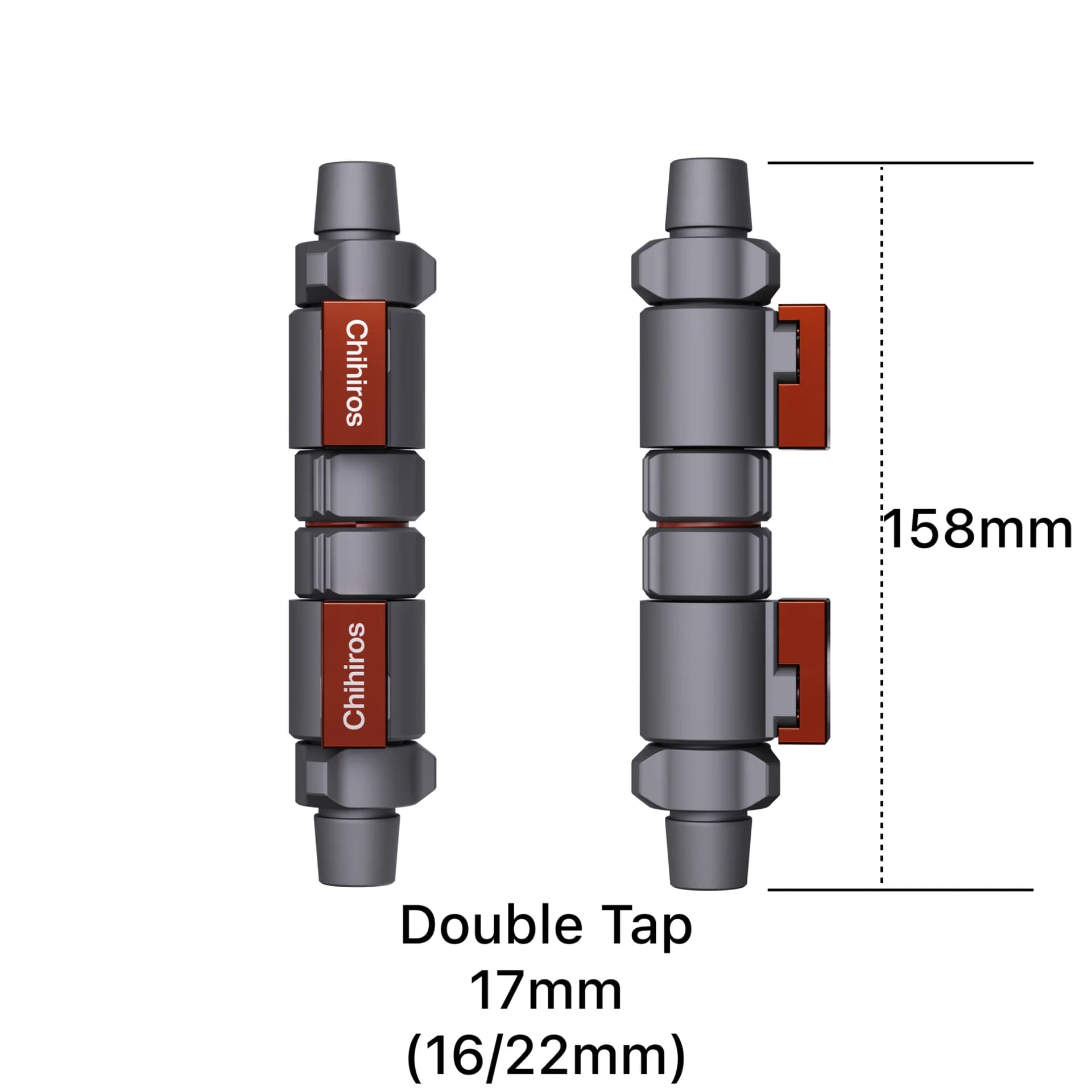 Chihiros Double Tap Quick Connect, Chihiros double tap valve, Chihiros quick connect 12/16mm, Chihiros quick connect 16/22mm, aquarium hose quick connector, canister filter double tap valve, aquarium hose shut off valve, external filter quick disconnect, aquarium filter accessories India, Chihiros canister filter accessories