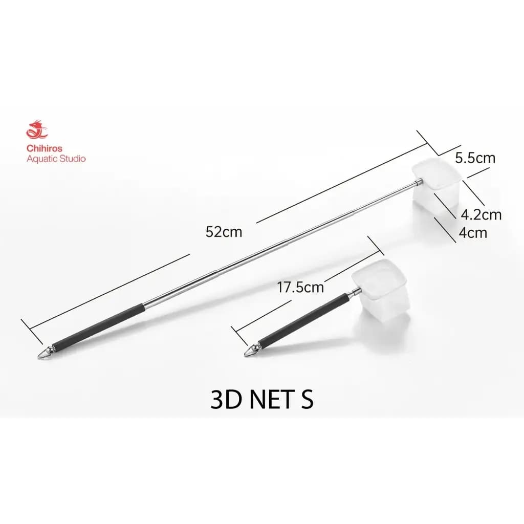 Chihiros Extendable 3D Net L - Chihiros extendable 3D net small, nano shrimp net, aquarium net for nano tanks, extendable aquarium net India, shrimp handling net, 3D mesh aquarium net, nano tank accessories, shrimp tank tools, small fish net, aquarium maintenance net